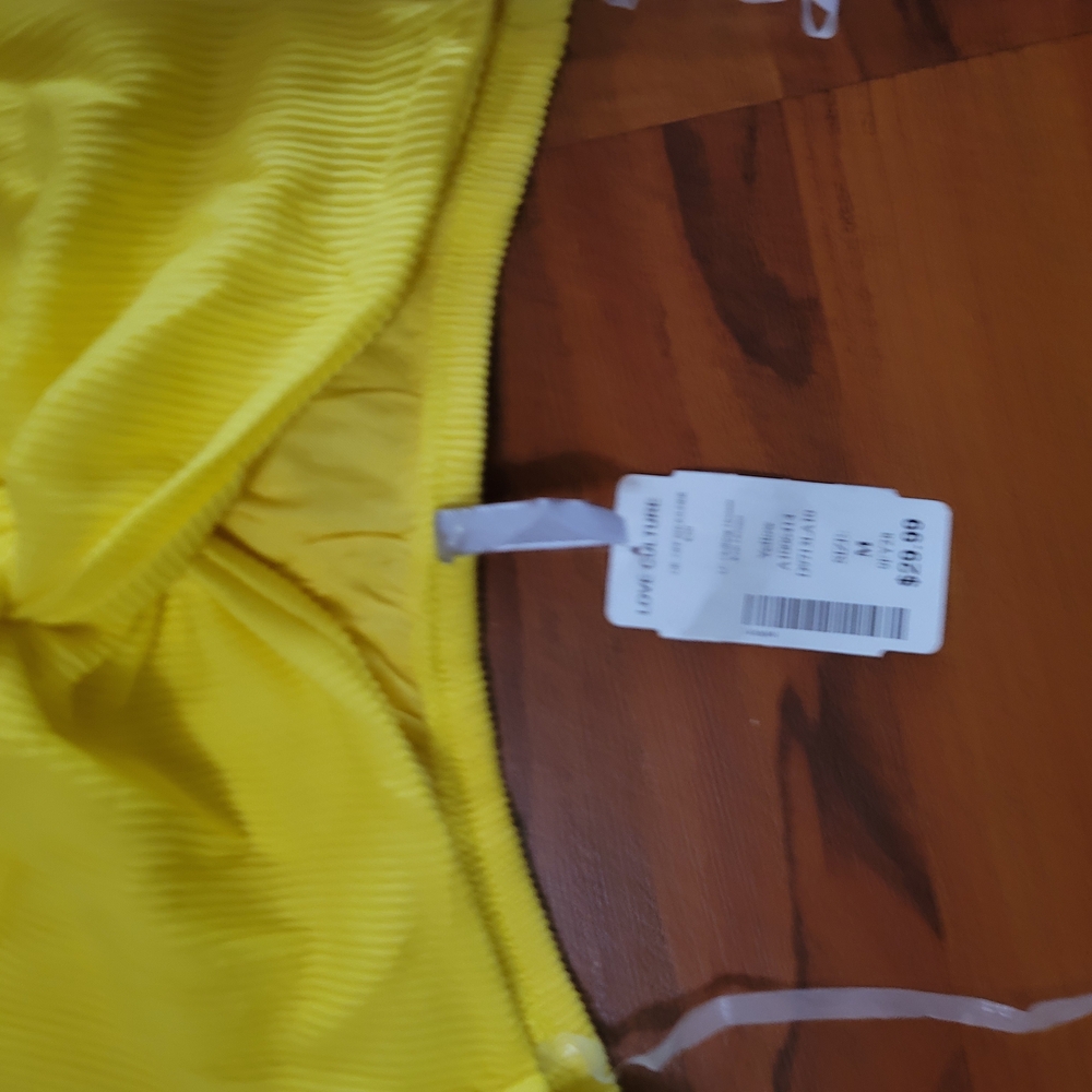 Sexy Neon Yellow Ribbed Bandage Dress With CUT OUTS New MEDIUM